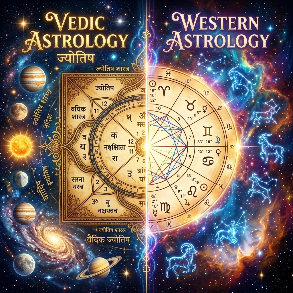 Vedic Astrology vs. Western Astrology: A Comprehensive Guide to Your Karma and Destiny